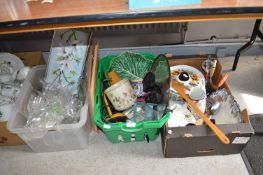 Three Boxes of Pottery, Glassware, and Kitchen Ite