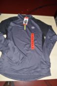 *Umbro Long Sleeve Half-Zip Sports Top in Black, Grey & Lime Size: M