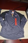 *Umbro Long Sleeve Half-Zip Sports Top in Black, Grey & Lime Size: M