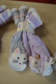 *Two Pairs of Jane & Bleecker Unicorns & Cats Design Slipper Socks