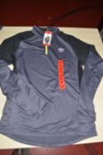 *Umbro Long Sleeve Half-Zip Sports Top in Black, Grey & Lime Size: M