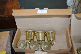 Three Large Brass Furniture Castors
