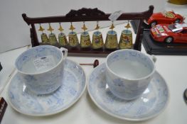 Pair of Early Victorian Transfer Willow Pattern Cu