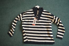 *Gianni Feraud Lady's Black & White Striped Jumper