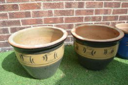 Pair of Large Terracotta Garden Planters
