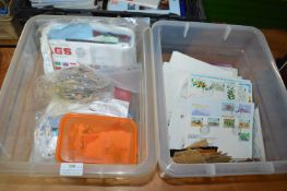 Two Tubs of Assorted Stamps and First Day Covers