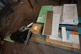 *Pallet of Various Floor Tiles, and Six Chromed Ba
