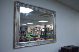 Silver Framed Beveled Edge Mirror