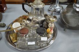 Tray Lot of Metal Collectibles