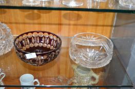 Four Cut Glass Lead Crystal Fruit Bowls