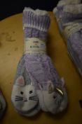 *Two Pairs of Jane & Bleaker Unicorn & Cat Slipper Socks