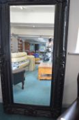 Large Decorative Black Framed Bevelled Edge Mirror