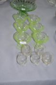 1930's Glass Cake Stand and Dessert Dishes etc.