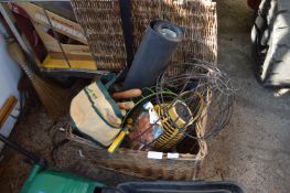 Basket of Garden Tools and Planters etc.