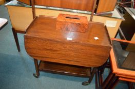 1930's Oak Tea Trolley and a Tissue Box