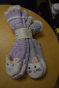 *Two Pairs of Jane & Bleecker Unicorn & Cat Slipper Socks