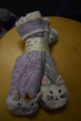 *Two Pairs of Jane & Bleecker Unicorn & Cat Slipper Socks