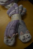 *Two Pairs of Jane & Bleecker Unicorn & Cat Slipper Socks