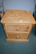 Solid Pine Two Drawer Bedside Cabinet