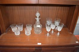 Cut Glass Lead Crystal Decanter plus Tumblers, and Wine Glasses