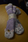 *Two Pairs of Jane & Bleecker Unicorn & Cat Slipper Socks