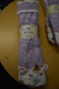 *Two Pairs of Jane & Bleecker Unicorn & Cat Slipper Socks