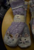 *Two Pairs of Jane & Bleaker Unicorn & Cat Slipper Socks