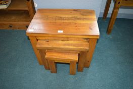 Nest of Three Solid Pine Tables