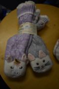 *Two Pairs of Jane & Bleecker Unicorn & Cat Slipper Socks