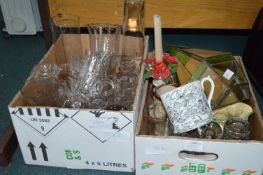 Decorative Pottery and Glassware, and a Lidded Gla