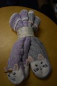 *Two Pairs of Jane & Bleecker Unicorn & Cat Slipper Socks