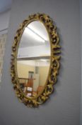Gilt Framed Oval Mirror
