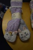 *Two Pairs of Jane & Bleecker Unicorn & Cat Slipper Socks