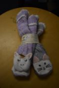 *Two Pairs of Jane & Bleecker Unicorn & Cat Slipper Socks