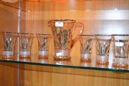 1950's Gilded Lemonade Jug & Glass Set