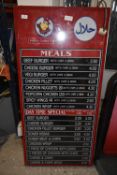 Light Up Menu Sign