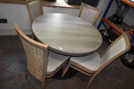 100cm Circular Single Pedestal Table with Four Chairs