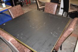 120cm Square Single Pedestal Table and Four Chairs