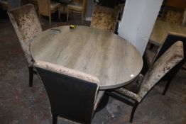 120cm Circular Single Pedestal Table with Four Chairs
