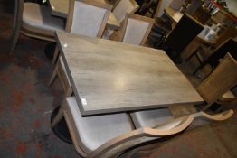 120x70cm Rectangular Twin Pedestal Table with Four Chairs