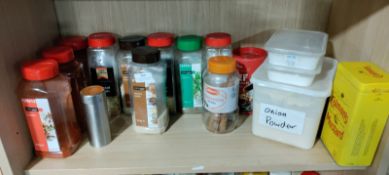 Contents of Shelf to Include Paprika, Sesame Seeds, Oregano, etc.