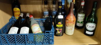 Assorted Open Bottles of Alcohol