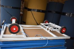 *White Trolley 200x120cm with Nine Blue Mats