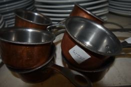 8 Small Copper Saucepans