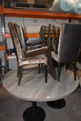 150cm Circular Triple Pedestal Table with Six Chairs