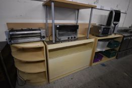 Three Shelving/Display Units and a Table (contents