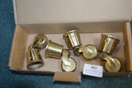 Four Brass Furniture Castors