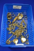 Costume Jewellery Comprising Nine Rings, Pendant Locket Watch, Lady’s Wristwatch, Five Bracelets,