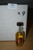 9 x 5cl Cardhu 12 Year Old Single Malt Scotch Whiskey Miniatures