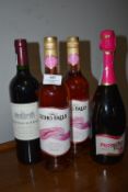 Three Bottles of Wine and a Bottle of Prosecco 750ml